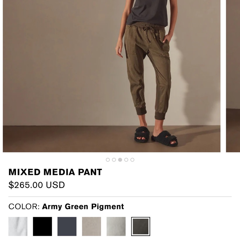 Mixed Media Jogger Pants - Army Green
